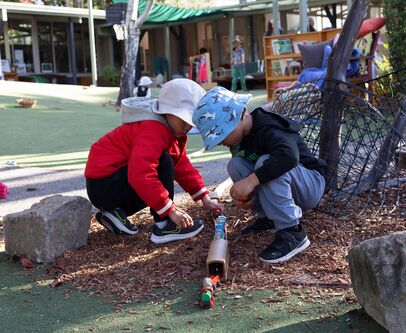 Two boys at trains