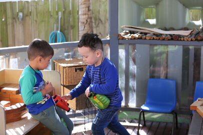 Boys with binoculars